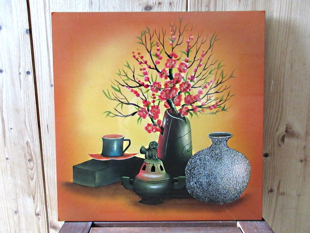 Tableau 'nature morte' en laque 40cms - modle 5